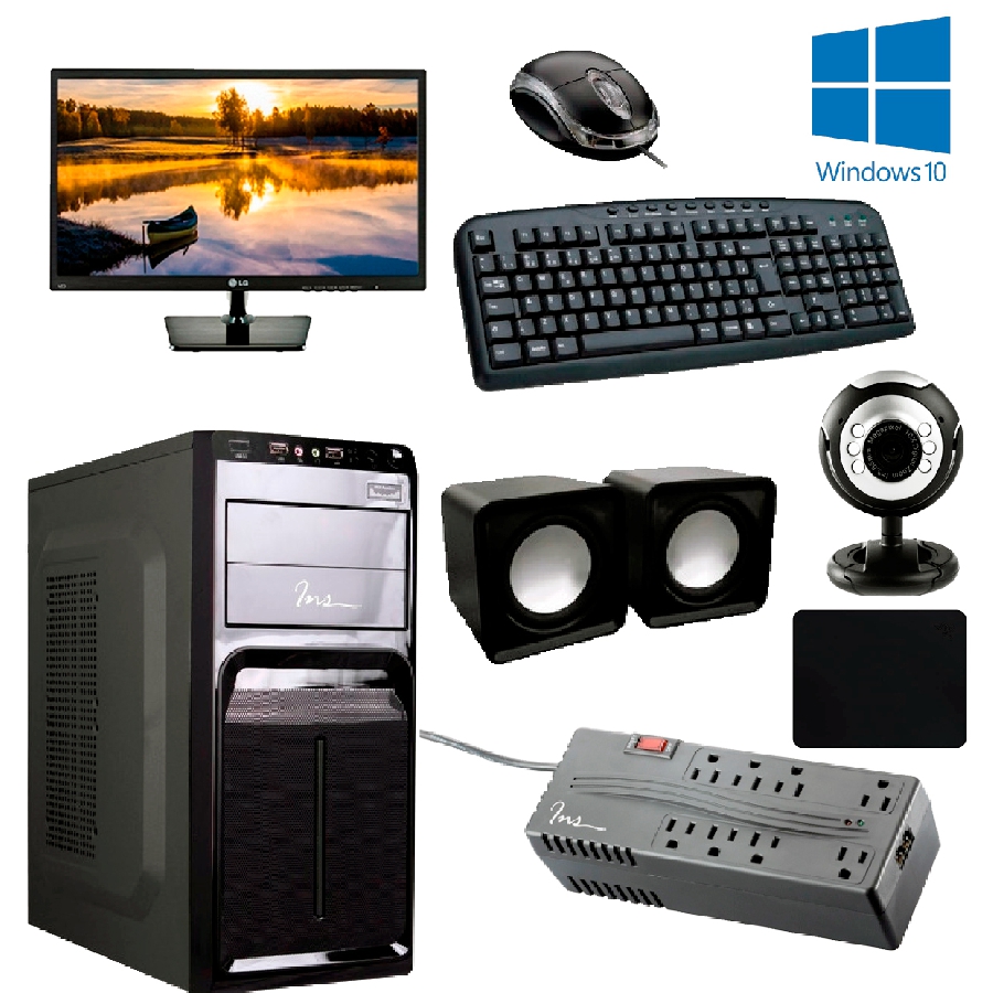 Pc Amd E1-6010 / SSD 120GB / 8GB Ram DDR3 / Monitor 19.5 / Teclado / Mouse / Parlantes / Cámara web / Regulador